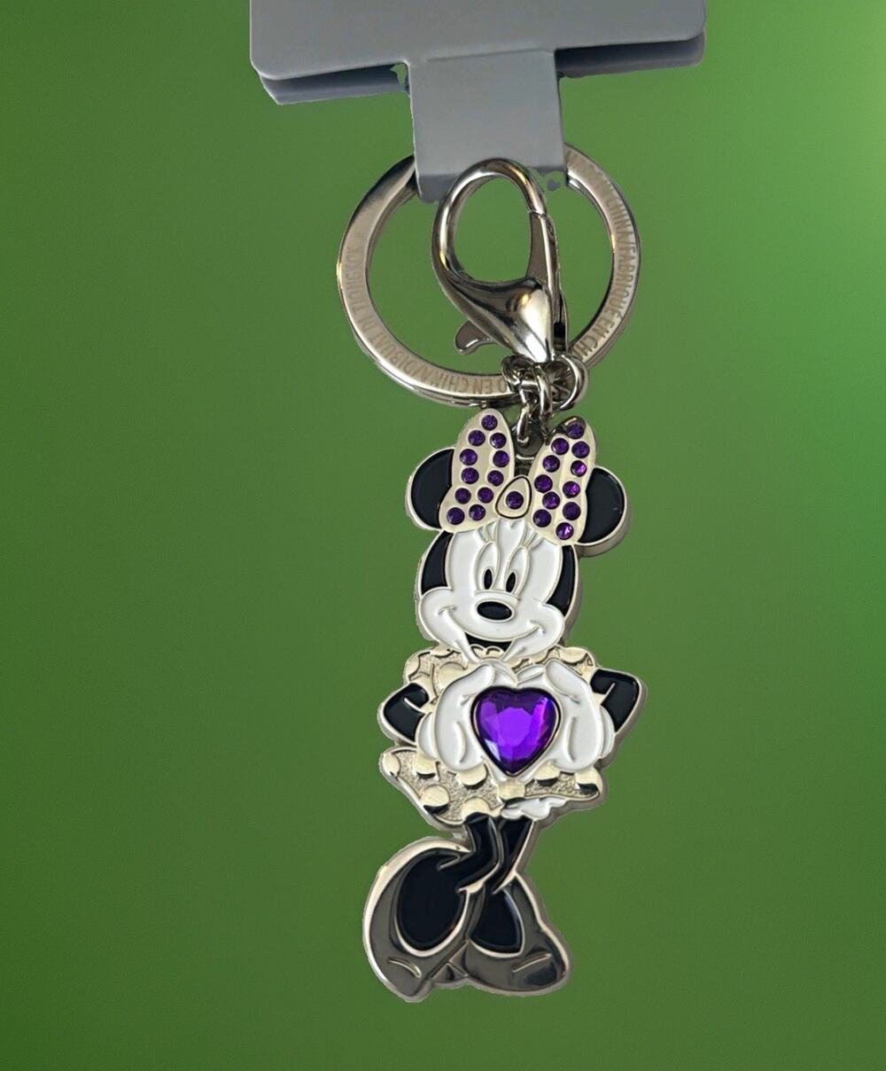 Disney Minnie Mouse Keychain with Purple Heart Charm Disney Franchise Theme